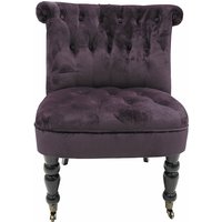 Living Lounge Innenhaut mit Holzstruktur mit Samtwirkung und Rädern vorderen Rädern - DarkViolet - DarkViolet von HOMENESS