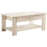 Niedriger Tisch mit einer Chip -Holz -Lounge mit 2 Regalen und 1 magischen Objektschublade - Moccasin von HOMENESS