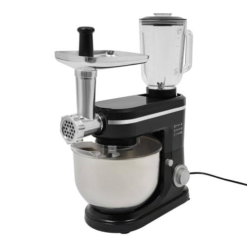3 in 1 Universal Küchenmaschine 1500W 35x18x54.75cm Edelstahl Multifunktionsmixer mit Fleischwolf Knetmaschine Multifunktionale 6 Arbeitsstufen mit 6L Rührschüssel 1.5L Saftbehälters (Schwarz, Silber) 3 in 1 Universal Küchenmaschine 1500W 35x18x54.75cm Edelstahl Multifunktionsmixer mit Fleischwolf Knetmaschine Multifunktionale 6 Arbeitsstufen mit 6L Rührschüssel 1.5L Saftbehälters (Schwarz, Silber) von HOMEONENIC