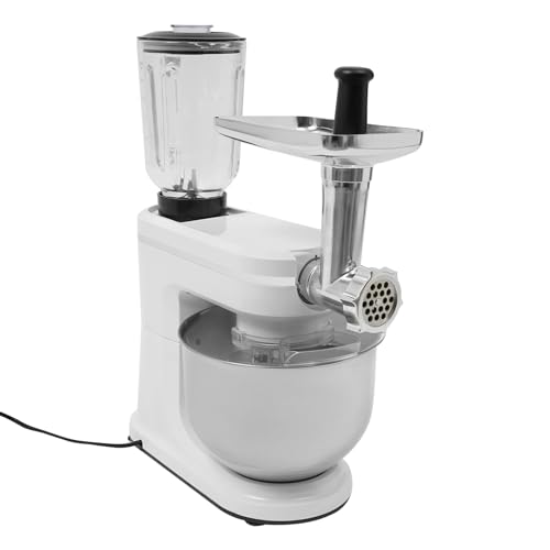3 in 1 Universal Küchenmaschine 1500W 35x18x54.75cm Edelstahl Multifunktionsmixer mit Fleischwolf Knetmaschine Multifunktionale 6 Arbeitsstufen mit 6L Rührschüssel 1.5L Saftbehälters (Weiß, Silber) 3 in 1 Universal Küchenmaschine 1500W 35x18x54.75cm Edelstahl Multifunktionsmixer mit Fleischwolf Knetmaschine Multifunktionale 6 Arbeitsstufen mit 6L Rührschüssel 1.5L Saftbehälters (Weiß, Silber) von HOMEONENIC