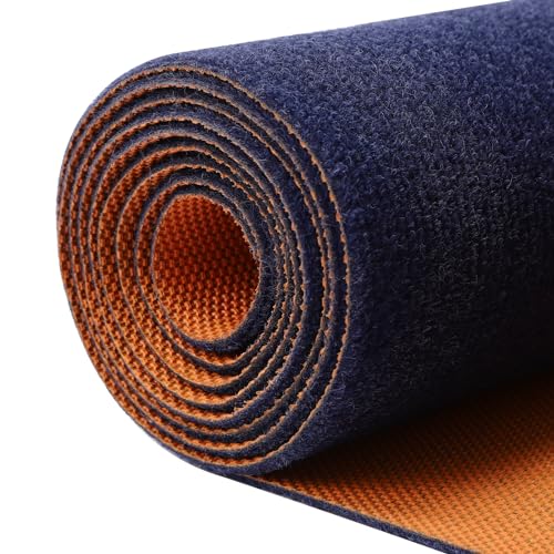 3x1.2m Rutschfeste Bodenmatte Innen/Außen Teppich im Korridor Weiche Fußmatten Flur Läufer Teppich im Minimalistischen Stil Küchenteppich Waschbar für Corridor Schlafzimmer Wohnzimmer (Dunkelblau) von HOMEONENIC
