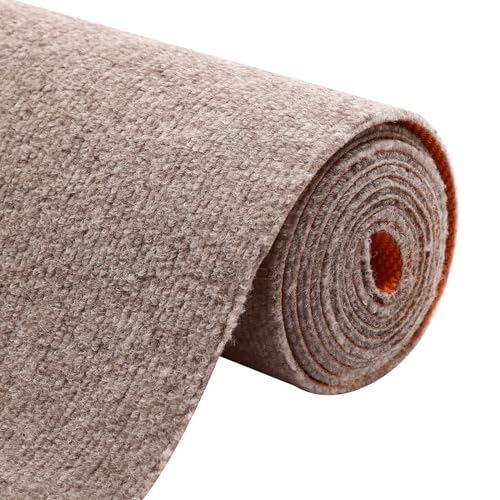 3x1.2m Rutschfeste Bodenmatte Innen/Außen Teppich im Korridor Weiche Fußmatten Flur Läufer Teppich im Minimalistischen Stil Küchenteppich Waschbar für Corridor Schlafzimmer Wohnzimmer (Kamelbraun) von HOMEONENIC