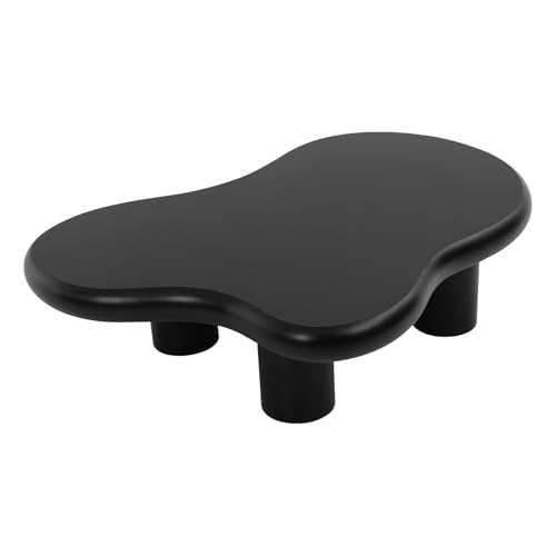 Cloud Couchtisch Couchtisch in Wolkenform aus massivem Holz Cartoon-Stil Unregelmäßiger Endtisch Moderner Zentral-Tisch mit 4 Beinen Einzigartiger Teetisch für Schlafzimmer Wohnzimmer (120x79x30cm) von HOMEONENIC