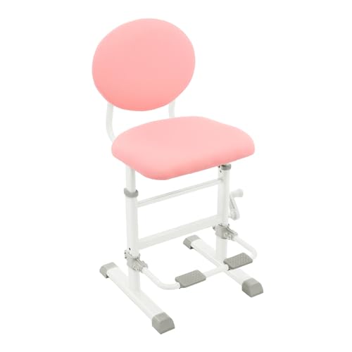Kinderschreibtischhocker Studienstuhl für Kinder 40x41x54cm Bis 150kg Kinderstuhl mit Rückenlehne Einstellbare Sitzposition für Kinder im Alter von 8-18 Jahren Einstellbare Höhe 34-42cm (Rosa + Weiß) von HOMEONENIC