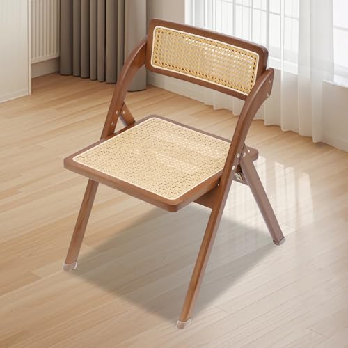 Klappstühle Rattan Faltbarer Massivholz Rattanstuhl mit 360° Drehbarer Rückenlehne 52x57x79cm bis 100kg Zusammenklappbarer Rattan-Esszimmerstuhl Boho-Stil Stühle für Wohnzimmer Garten (Walnussfarbe) Klappstühle Rattan Faltbarer Massivholz Rattanstuhl mit 360° Drehbarer Rückenlehne 52x57x79cm bis 100kg Zusammenklappbarer Rattan-Esszimmerstuhl Boho-Stil Stühle für Wohnzimmer Garten (Walnussfarbe) von HOMEONENIC