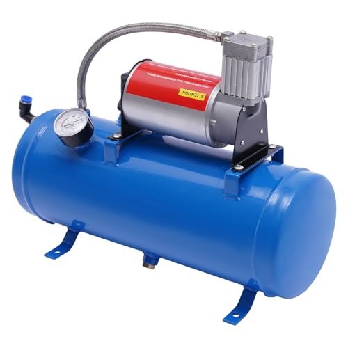 Luftkompressor 6L DC 12V Air Compressor Kupferkernmotor mit hoher Leistung 38x14x30 150 Psi Max. Arbeitsdruck Tragbarer Leisekompressor Ölfreier Luftkompressor Druckschalter Einstellung von HOMEONENIC