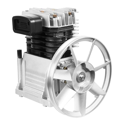Luftkompressor Pumpenkopf 2.2KW 3HP Kompressor Aggregat 250L Einstufiger Zweizylinder Luftkompressor Pumpenkopf Aluminiumgehäuse Kompressoraggregat Kolbenkompressor 31x26x34cm von HOMEONENIC
