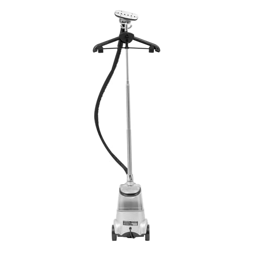 Stand-Dampfglätter 2200W Stehender Kleidungsdampfer mit 4 Rollen Professional Stand Dampfbügler Garment Steamer mit 3L Wasserspeichertank Vertikaler Dampfglätter für Anzüge Gardinen Hemden (Silber) von HOMEONENIC