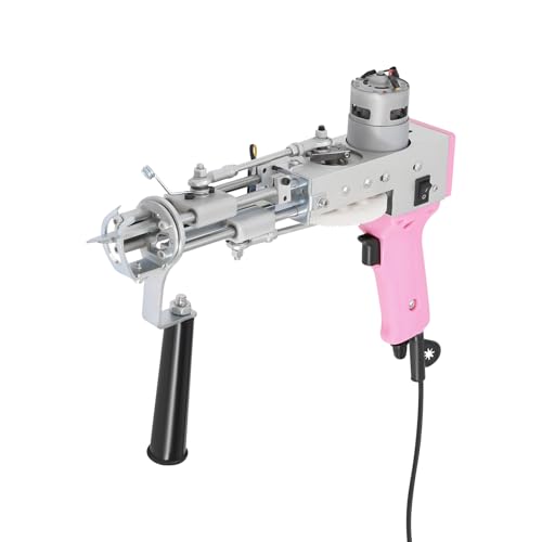 Tuftingpistole Elektrische Teppich Tufting Pistole Set 31.75x20.83cm Rug Tufting Gun Starter Kit 13000rpm Einstellbare Teppichdicke 7-21mm für Kunsthandwerk Teppiche Kleidung (Rosa+Schwarz) von HOMEONENIC