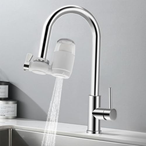 Wasserfiltersystem für Leitungswasser 13.5x10cm Wasserhahn Wasserfilter Mit zwei Wasserauslassmodi Wasser Aufbereitung Trinkwasser Runder Hahn Wasser Filter Spritzfest Leitungswasserfilter Filter von HOMEONENIC
