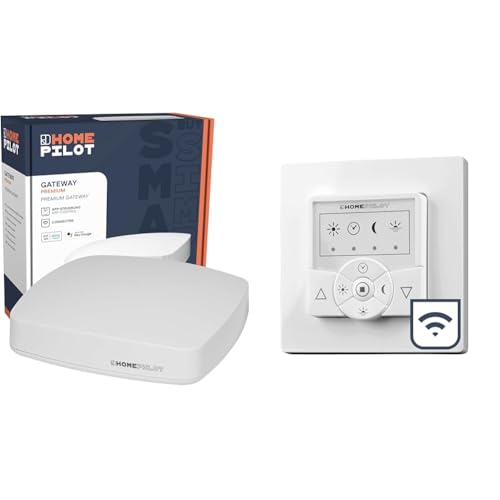 HOMEPILOT Gateway premium + 1x Zeitschaltuhr classic smart, Smart-Home Rollladenschalter inkl. Hub & App für Rollladenmotor von HOMEPILOT