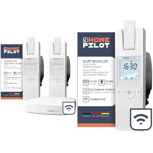 HOMEPILOT Rollladen Smart-Home Starter-Set & RolloTron premium smart, elektrischer Gurtwickler von HOMEPILOT