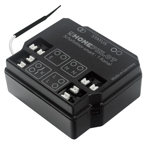 HOMEPILOT Schaltaktor smart 1-Kanal Unterputz (16A, 3.600W, 230V) mit Funk, Smart Home nachrüsten z.B. für Beleuchtung, Steckdose, elektronische Geräte uvm. (App, Alexa via Gateway möglich) von HOMEPILOT