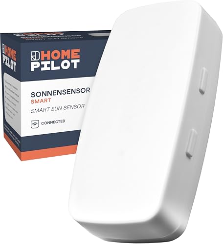 HOMEPILOT Sonnensensor smart, Funksensor zur automatischen Rollladensteuerung nach Helligkeit z.B. bei Sonnenschein, Dämmerung (Smart Home App u. Erschütterungsmelder via Gateway premium möglich) von HOMEPILOT