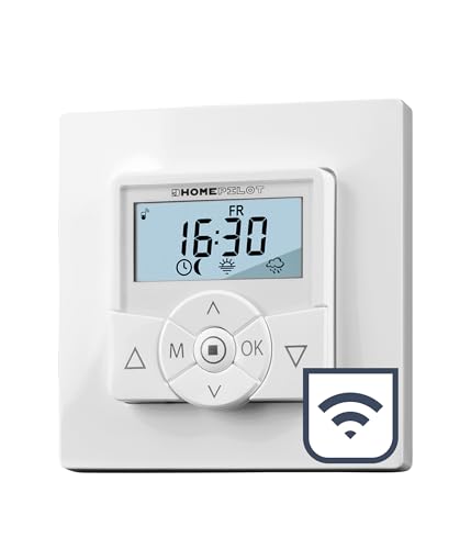 HOMEPILOT Zeitschaltuhr premium smart | Smart-Home Rolladenschalter programmierbar inkl. Display & Astrofunktion für Rolladen, Markise, Raffstore | App, Alexa etc. via Gateway möglich, Weiß von HOMEPILOT