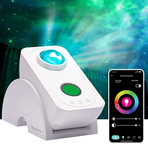 HOMEPROTEK Galaxy Projector, App-gesteuerter Smart Sternenhimmel Projektor, Alexa und Hey Google kompatibel Sternenprojektor, 90 Grad drehbar Projektor Lampe Sternenhimmel, Night Sky Projector von HOMEPROTEK
