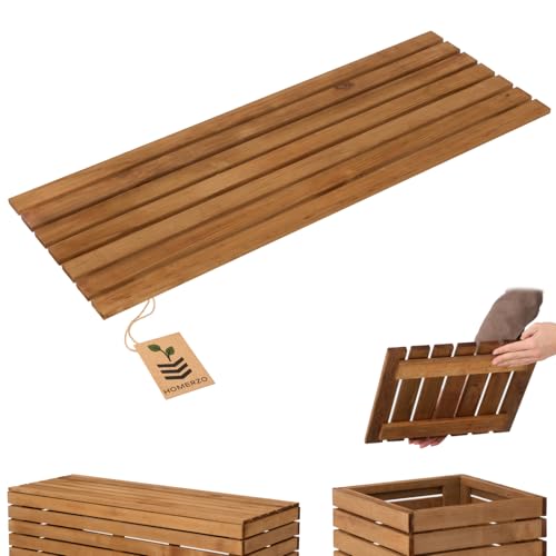 HOMERZO Holzdeckel Pflanzkübel - Deckel - Imprägniert - Passend für Pflanzgefäße (Braun, 98 x 36 horizontal) von HOMERZO
