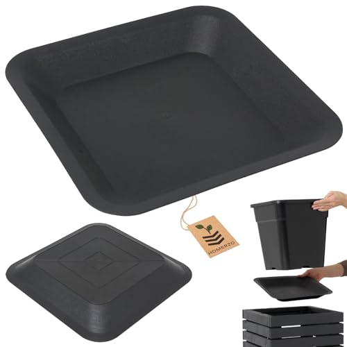 HOMERZO Untersetzer für Blumentöpfe Pflanzen quadratisch 30,5x30,5 cm passend für Töpfe Kunststoff von HOMERZO