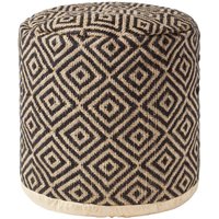 Homescapes - Aztec Style Jute Pouf – Runder Hocker schwarz-natur, 40x45 cm Homescapes - Aztec Style Jute Pouf – Runder Hocker schwarz-natur, 40x45 cm von HOMESCAPES