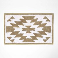 Badematte beige-weiß gemustert, 50 x 80 cm - Badvorleger Baumwolle - Homescapes Badematte beige-weiß gemustert, 50 x 80 cm - Badvorleger Baumwolle - Homescapes von HOMESCAPES