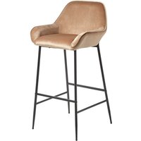 Barstuhl Eton - Barhocker Samt mit Rückenlehne 103cm - beige - Homescapes von HOMESCAPES