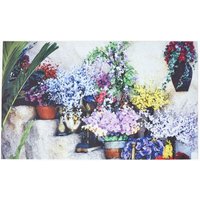 Homescapes - Bedruckte Fußmatte, Blumentreppe, 76cm x 45cm - Bunt von HOMESCAPES