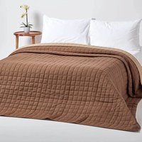 Homescapes - Gesteppte Tagesdecke aus 100% Baumwolle, hellbraun/dunkelbraun, 230 x 250 cm von HOMESCAPES