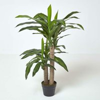 Homescapes - Dracaena Fragrans (Drachenbaum) Kunstpflanze im Topf - 90 cm - Grün von HOMESCAPES