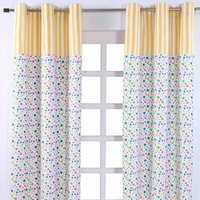 Gardinen Polka Dots & Streifen bunt 2er Set 182 x 137 cm - Homescapes von HOMESCAPES