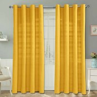 Gardinen mit Ösen Rajput gelb 2er Set, 140 x 140 cm - Homescapes Gardinen mit Ösen Rajput gelb 2er Set, 140 x 140 cm - Homescapes von HOMESCAPES