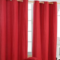 Gardinen mit Ösen unifarben rot im 2er Set, 228 x 137 cm - Homescapes Gardinen mit Ösen unifarben rot im 2er Set, 228 x 137 cm - Homescapes von HOMESCAPES