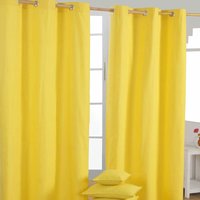 Gardinen unifarben gelb 2er Set 137 x 228 cm - Homescapes Gardinen unifarben gelb 2er Set 137 x 228 cm - Homescapes von HOMESCAPES