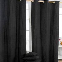 Gardinen unifarben schwarz 2er Set 137 x 117 cm - Homescapes Gardinen unifarben schwarz 2er Set 137 x 117 cm - Homescapes von HOMESCAPES