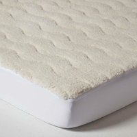 Homescapes - Warmer, weicher Fleece-Matratzentopper 150 x 200 cm - Weiß von HOMESCAPES