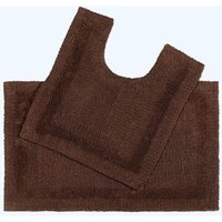 HOMESCAPES 2-tlg. Badgarnitur braun aus 100% Baumwolle von HOMESCAPES