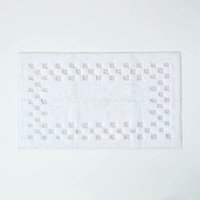 HOMESCAPES Badematte Karo Weiß 45 x 75 cm von HOMESCAPES