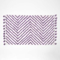 HOMESCAPES Badematte flieder mit Zickzack-Muster - Badteppich 50 x 80 cm von HOMESCAPES