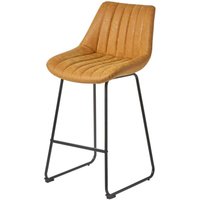 HOMESCAPES Barstuhl Ascot Kunstleder Barhocker mit Rückenlehne, 97cm - gold von HOMESCAPES