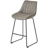 Homescapes - Barstuhl Ascot Kunstleder Barhocker mit Rückenlehne, 97cm - grau von HOMESCAPES
