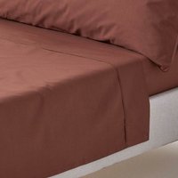 Homescapes - Bettlaken ohne Gummizug schokolade, Fadendichte 200, 240 x 275 cm - Schokolade von HOMESCAPES