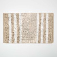 HOMESCAPES Chenille Badematte anthrazit-weiß gestreift aus 100% Baumwolle, 50 x 80 cm HOMESCAPES Chenille Badematte anthrazit-weiß gestreift aus 100% Baumwolle, 50 x 80 cm von HOMESCAPES