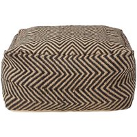 Designer Hocker Pouf Würfel Chevron - Schwarz/Creme - Homescapes von HOMESCAPES