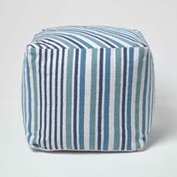 HOMESCAPES Designer Hocker Pouf Würfel Selam aqua weiß - S von HOMESCAPES