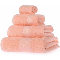 HOMESCAPES Frottee Handtuch Set 4tlg 100% Baumwolle pfirsich von HOMESCAPES
