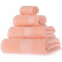 HOMESCAPES Frottee Handtuch Set 4tlg 100% Baumwolle pfirsich von HOMESCAPES