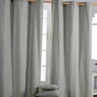 Gardinen mit Ösen unifarben grau im 2er Set, 182 x 137 cm - Homescapes Gardinen mit Ösen unifarben grau im 2er Set, 182 x 137 cm - Homescapes von HOMESCAPES
