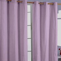 HOMESCAPES Gardinen unifarben mauve 2er Set 182 x 137 cm von HOMESCAPES