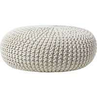 Großer Strickpouf 100% Baumwolle, natur - Natur - Homescapes von HOMESCAPES