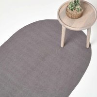 HOMESCAPES Handgewebter geflochtener Teppich in Grau, 50 x 80 cm von HOMESCAPES