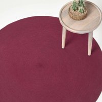 HOMESCAPES Handgewebter geflochtener Teppich in Lila, 150 cm rund von HOMESCAPES